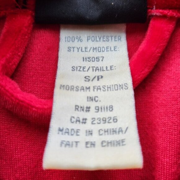 Vintage 90's Velvet Red House coat Size Small - Picture 16 of 16